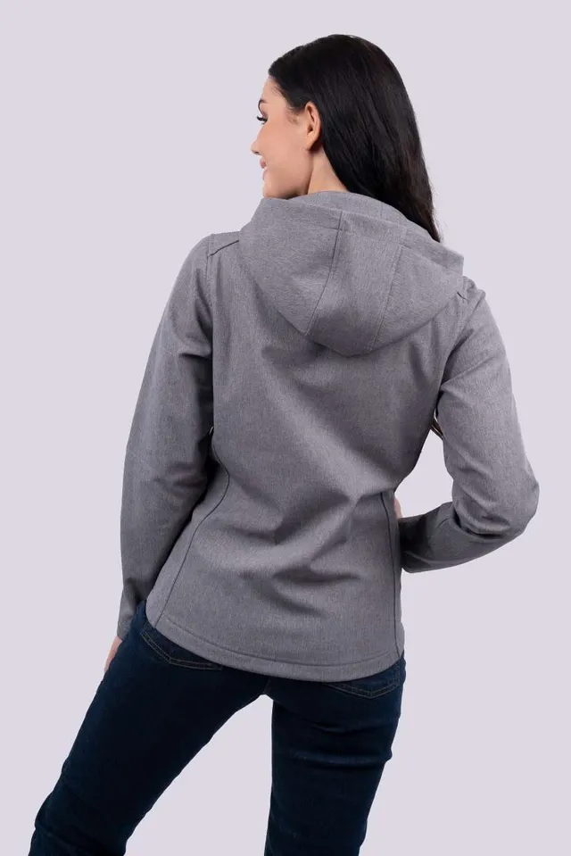 Legend Classics női 3 rétegű levehető kapucnis softshell dzseki (LE821), modellen