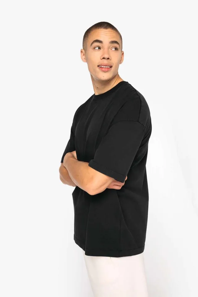 Native Spirit férfi Oversized mosott hatású póló (NS326), modellen