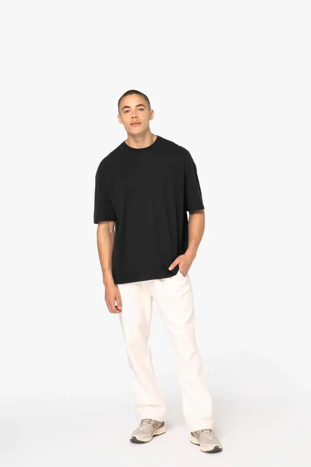 Native Spirit férfi Oversized mosott hatású póló (NS326), modellen