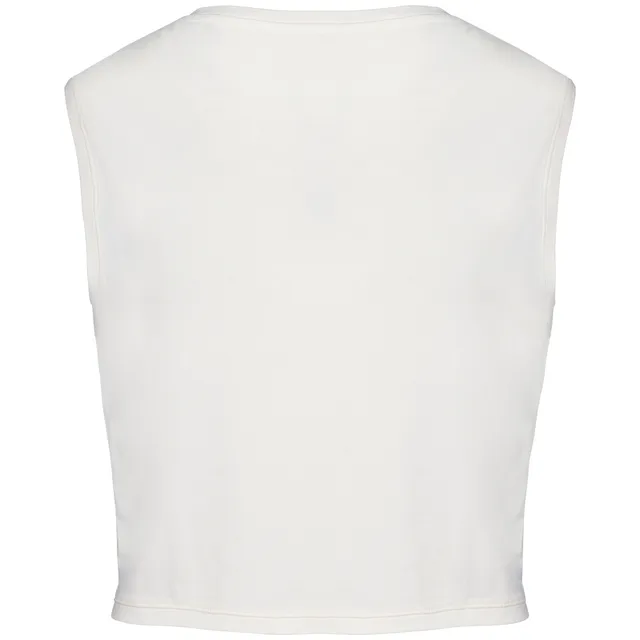 Native Spirit női ujjatlan Crop Top póló (NS342), Mosott elefántcsont színben
