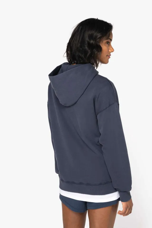 Native Spirit uniszex mosott hatású Oversized kapucnis pulóver (NS448), modellen