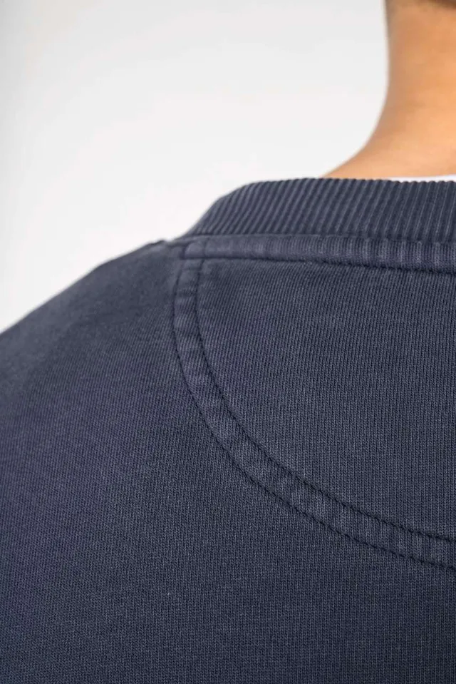 Native Spirit uniszex mosott hatású Oversized környakas pulóver (NS447), modellen