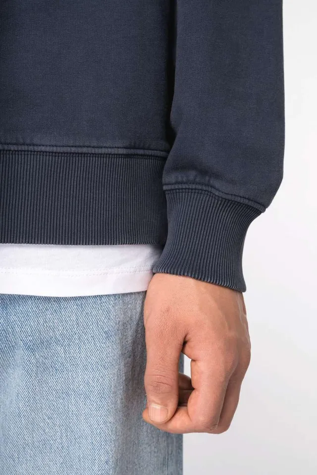 Native Spirit uniszex mosott hatású Oversized környakas pulóver (NS447), modellen