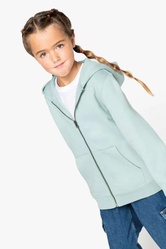 Native Spirit végig cipzáras kapucnis gyermek pulóver (NS405), modellen