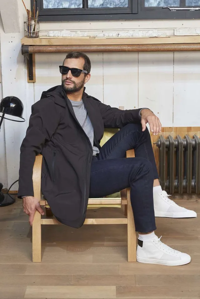 Neoblu Achille férfi hosszított softshell kabát (03793), modellen