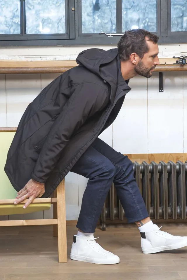 Neoblu Achille férfi hosszított softshell kabát (03793), modellen