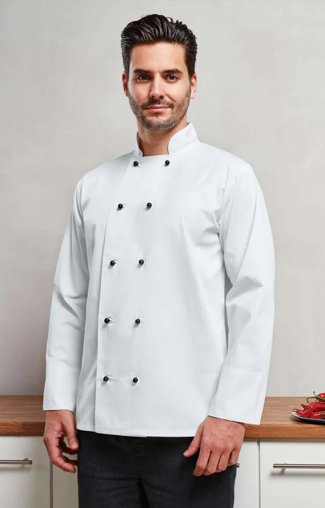 Premier ‘cuisine' hosszú ujú szakácskabát (PR661), modellen