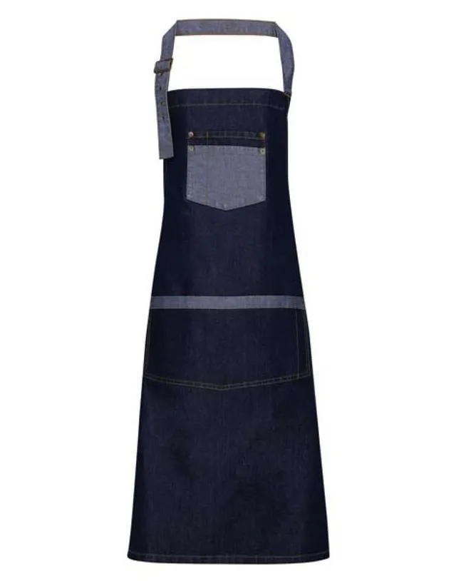 Premier 'domain' kontrasztos farmer kötény (PR127)