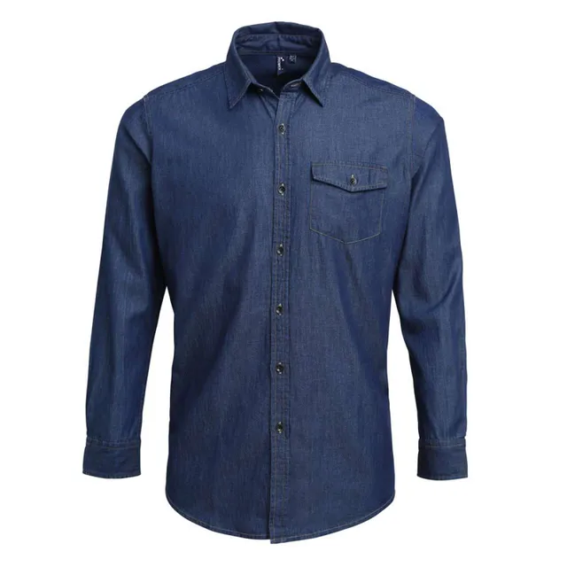 Premier férfi denim ing farmer stílusú tűzéssel (PR222)