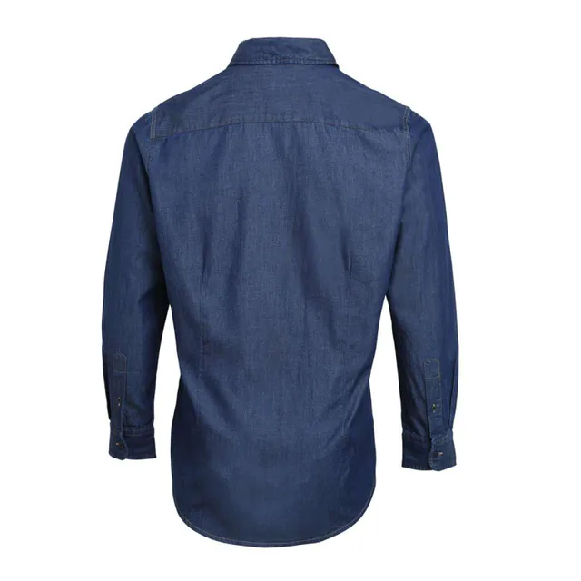 Premier férfi Denim ing farmer stílusú tűzéssel (PR222), Indigó farmer színben