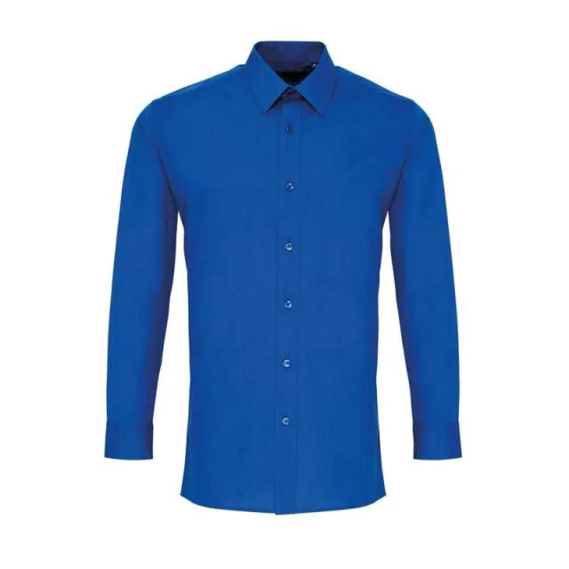 Premier férfi hosszú ujjú karcsúsított Poplin ing (PR204), modellen