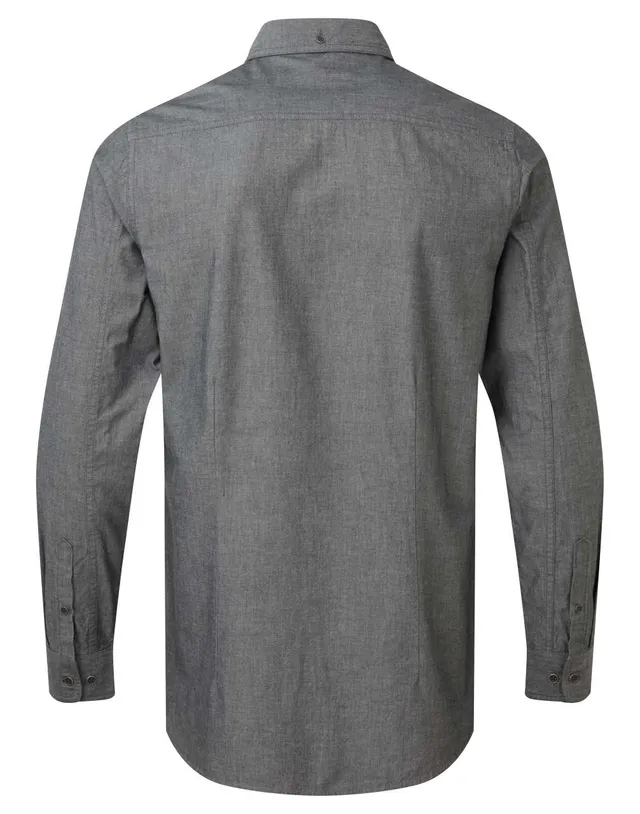 Premier férfi organikus pamut Chambray Fairtrade ing (PR247), modellen