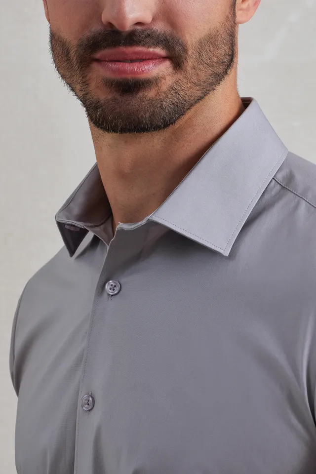 Premier férfi stretch hosszú ujjú poplin pamut ing (PR244), modellen