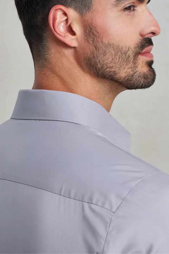 Premier férfi stretch hosszú ujjú poplin pamut ing (PR244), modellen