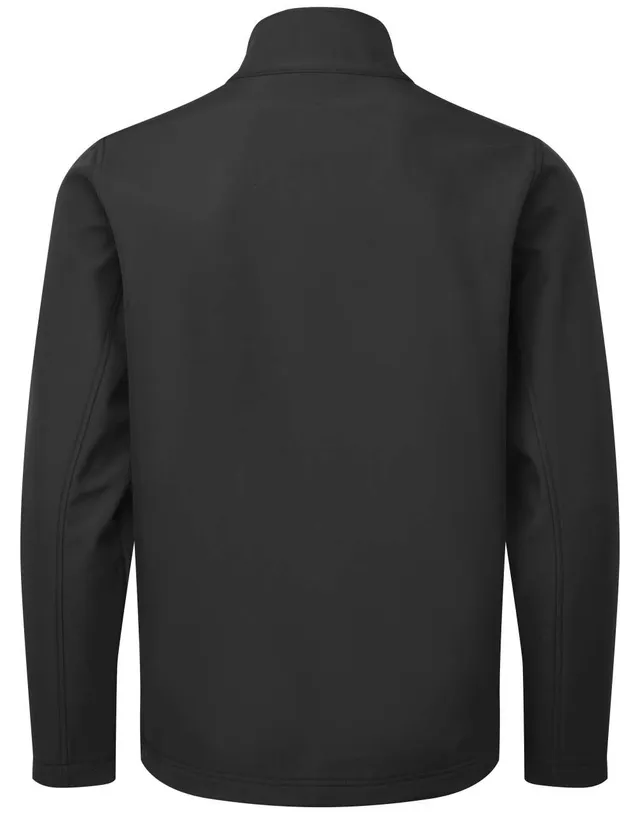 Premier férfi Windchecker® emblémázható & újrahasznosított softshell dzseki (PR810), Fekete színben