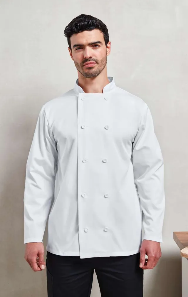 Premier hosszú ujjú szakácskabát (PR657), modellen
