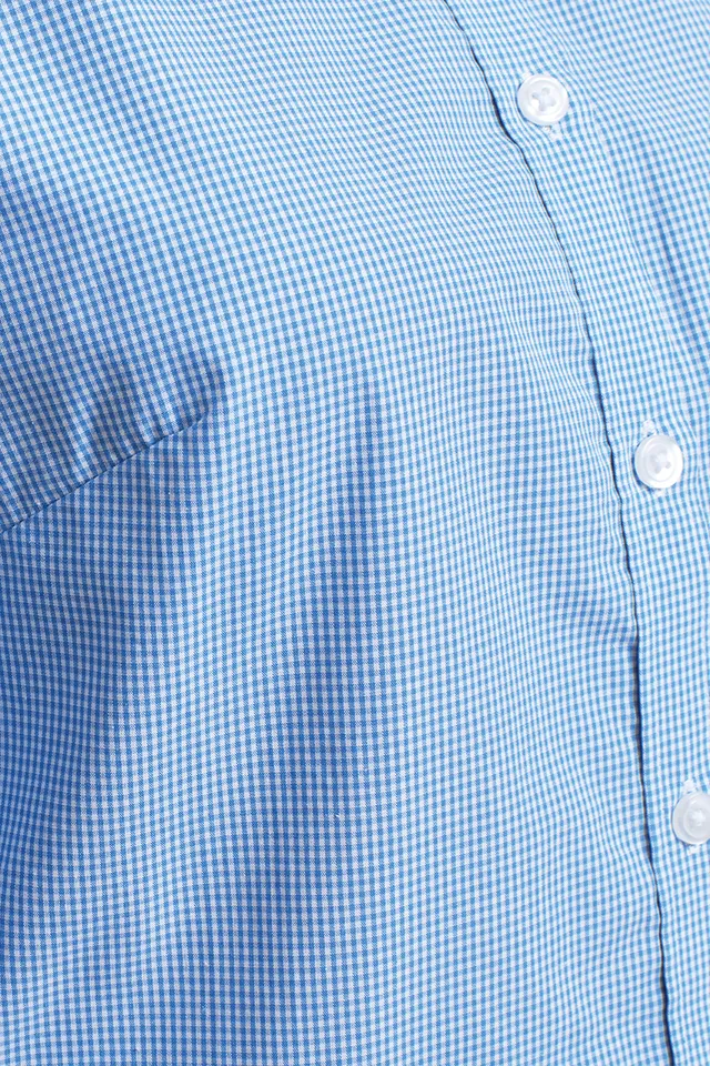 Premier női aprókockás (gingham) hosszú ujjú pamut ing (PR320), modellen