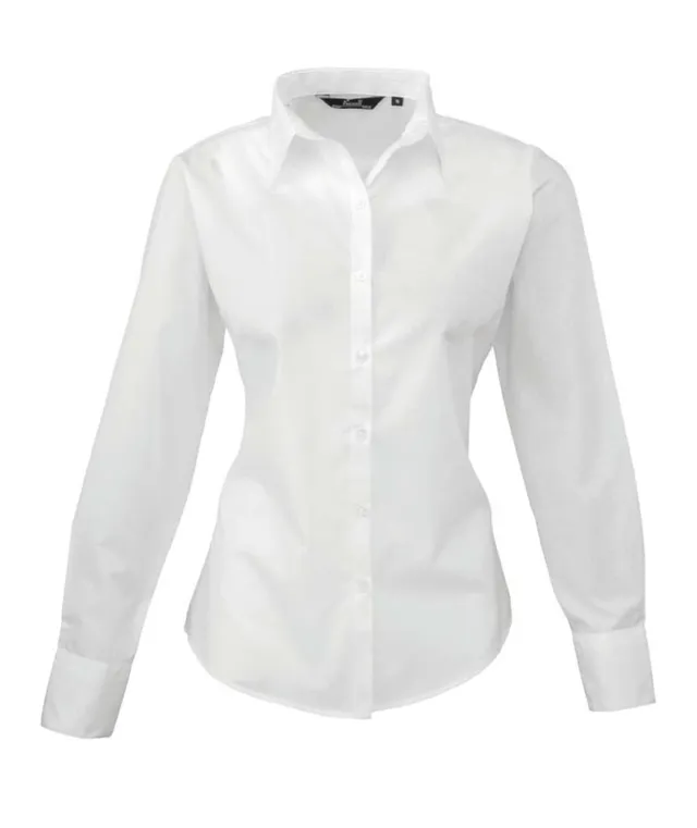 Premier női hosszú ujjú poplin ing (PR300)