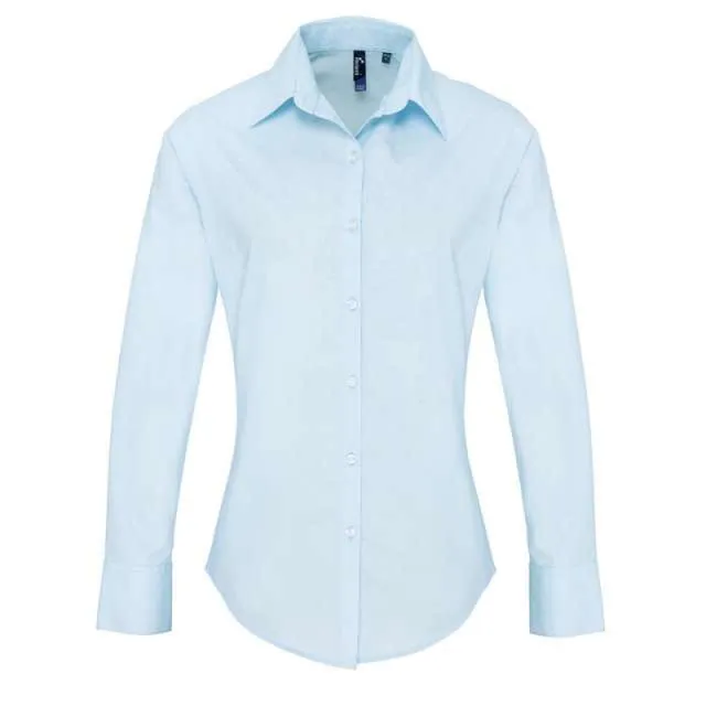Premier női hosszú ujjú Supreme Poplin ing (PR307), modellen
