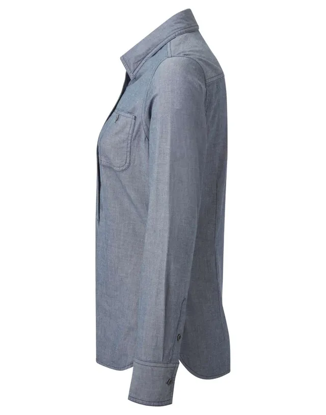 Premier női organikus pamut Chambray Fairtrade ing (PR347), modellen