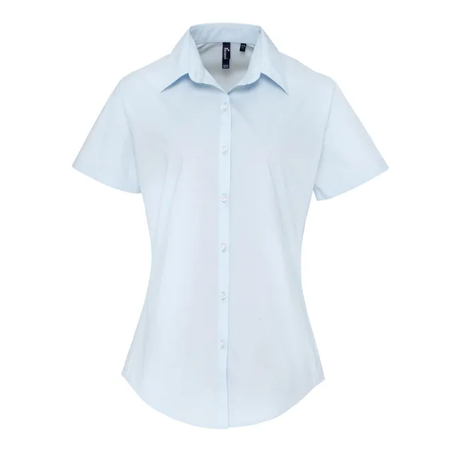 Premier női rövid ujjú Supreme Poplin ing (PR309), modellen