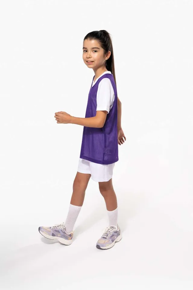 Proact gyerek Multi-sport könnyű, hálós megkülönböztető mellény (PA047), modellen