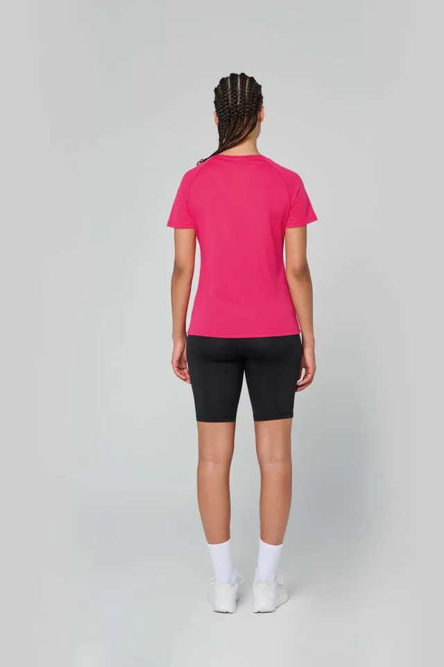 Proact női V-nyakú rövid ujjú sport póló (PA477), modellen