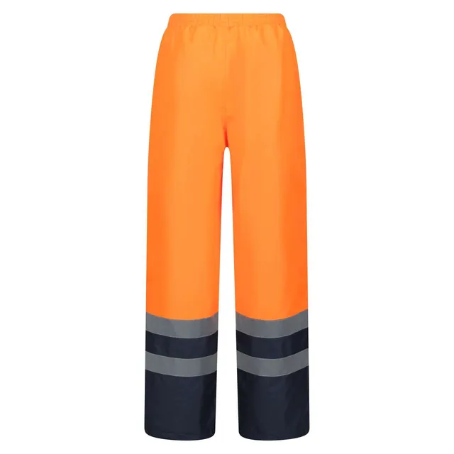 Regatta HI Vis hőszigetelt férfi védőnadrág (TRJ523), Narancssárga/Sötétkék színben