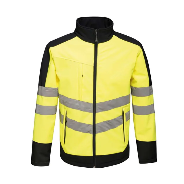 Regatta HI-Vis Pro 3 rétegű softshell (TRA625), Sárga/Sötétkék színben