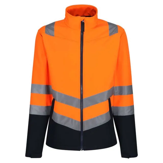 Regatta Pro HI-Vis férfi softshell dzseki (TRA722), Narancssárga/Sötétkék színben