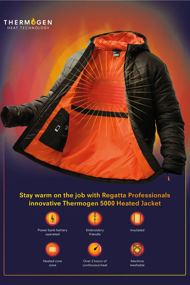 Regatta Thermogen Warmloft fűthető dzseki (TRA527), modellen