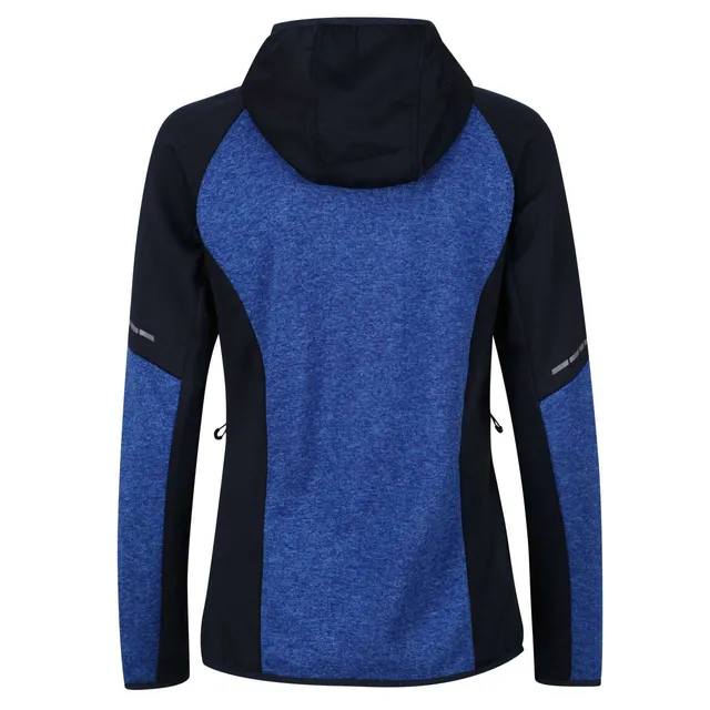 Regatta Women's X-Pro női Coldspring II Hybrid Performance Stretch Hooded Fleece Jacket (TRF621), Melírozott oxfordkék/Sötétkék színben