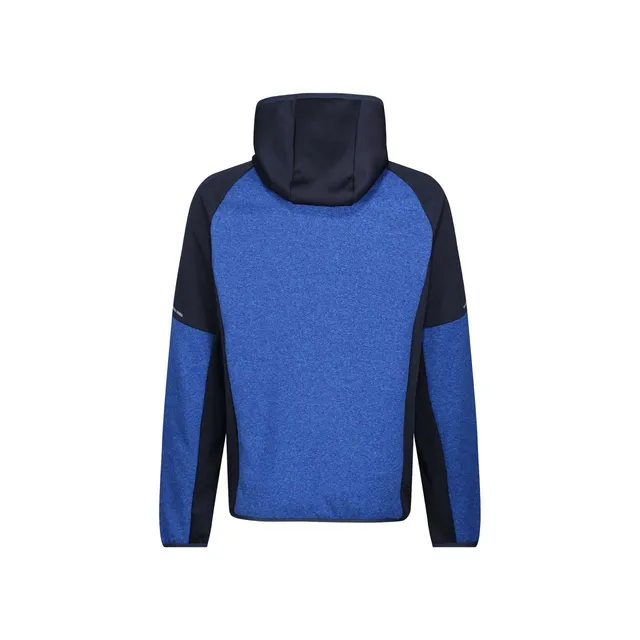 Regatta X-Pro férfi Coldspring II Hybrid Performance Stretch Hooded Fleece Jacket (TRF620), Melírozott oxfordkék/Sötétkék színben