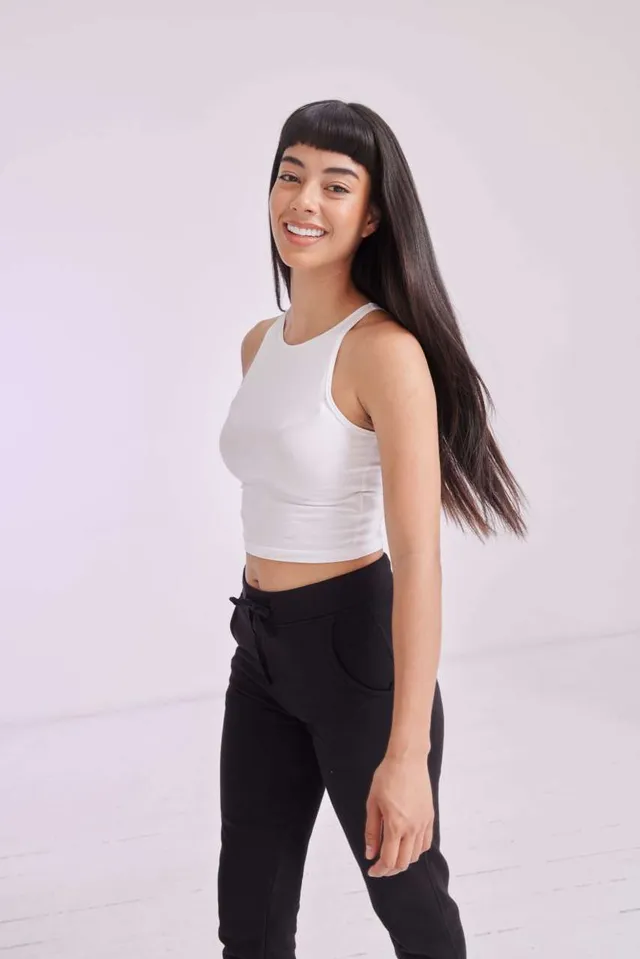 SF női crop Top póló (SK106), modellen