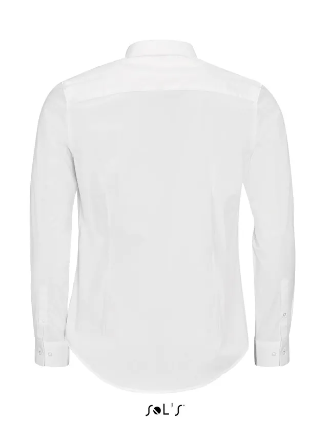 SOL'S Blake Men - hosszú ujjú Stretch férfi ing (01426), Fehér színben