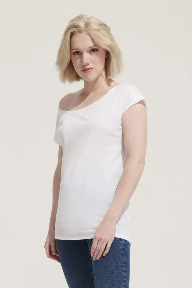 SOL'S Marylin - női rövid ujjú hosszú kimonó póló (11398), modellen
