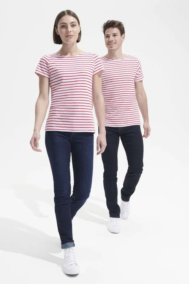 SOL'S Miles Women - környakas csíkos női póló (01399), modellen