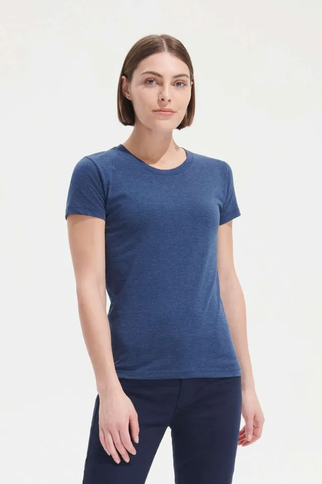 SOL'S Regent Fit - környakas testhezálló női póló (02758), modellen
