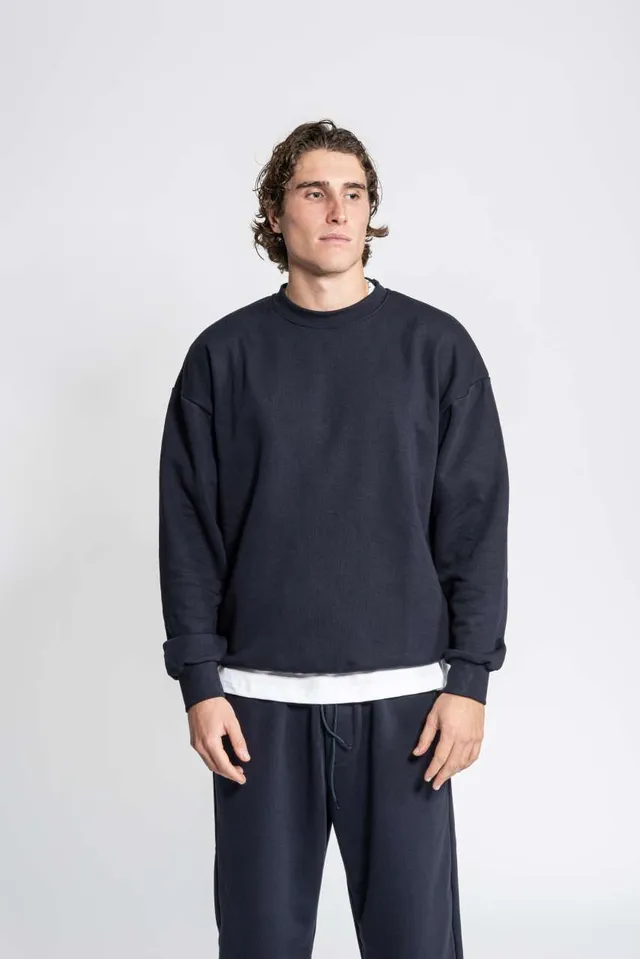 Vesti 365 - átlós szövésű french terry környakas pulóver (IT835T), modellen